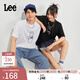 Lee商場(chǎng)同款圓領(lǐng)簡(jiǎn)約字母印花Logo日常男短袖T恤休閑潮流LMT00 白色（尺碼偏大，拍小一碼） S