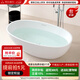 特拉維爾（TW）獨立式小戶(hù)型亞克力浴缸家用厚邊橢圓形日式酒店民宿泡澡成人浴缸 7507網(wǎng)紅經(jīng)典款亮光白 1.7m