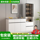 愛(ài)沐歌餐邊柜靠墻一體客廳實(shí)木巖板收納置物柜子儲物柜廚房櫥柜茶水邊柜 暖白配灰色 120矮柜+60高柜 生態(tài)板-巖板餐邊柜