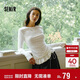 森馬（Semir）長(cháng)袖T恤女純色木耳邊氣質(zhì)緊身冬2025荷葉邊上衣簡(jiǎn)約109725101008