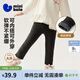 迷你巴拉女童褲子兒童甜美花朵寶寶柔軟修身打底褲春新款 黑色90001 【加絨款】 100