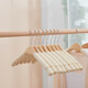 夢(mèng)納思 實(shí)木防滑無(wú)痕衣架海綿衣掛十支裝 家用服裝店木質(zhì)掛衣架衣服撐子 10個(gè)裝-圓鉤子米色-女款衣架38cm