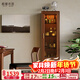格雅木語(yǔ)黑胡桃實(shí)木手辦柜展示柜收納儲物柜新中式隔斷邊柜角柜玻璃酒柜 實(shí)木展示柜【配遙控氛圍燈】