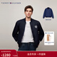 Tommy Hilfiger【雙面穿】秋冬男女休閑美式學(xué)院滿(mǎn)印棒球領(lǐng)飛行員夾克外套 藏青色/深藍色DW5 L （推薦：150-165斤）