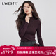 朗文斯?。↙.WEST）100%羊毛可機洗針織衫女2025冬季新款無(wú)縫一體毛衣打底衫 醬紫（半高領(lǐng)） M
