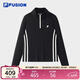 FILA FUSION斐樂(lè )潮牌女子針織長(cháng)袖衫2025秋時(shí)尚修身半拉鏈長(cháng)T