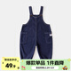 嘟嘟家寶寶褲子春秋韓版兒童寬松背帶褲春款時(shí)尚男童休閑牛仔褲女 深藍色 110
