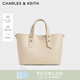 CHARLES&KEITH柔軟兩用大容量子母托特包女生日女神節禮物送女友CK2-50782360 Dusted Oat塵霧燕麥色（新色） L