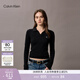 Calvin KleinJeans春秋女士?jì)?yōu)雅休閑通勤V領(lǐng)ck修身短款POLO領(lǐng)打底衫針織衫