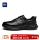 海瀾之家HLA男鞋秋冬軟底運動(dòng)休閑皮面鞋子男HAAXXM3DAD230 黑色40