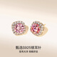 粉色鋯石耳釘2026巨好看高級感925銀針耳環(huán)獨特漂亮方糖耳飾女士 粉色鋯石耳釘一對