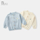 波步（BORBOON B）寶寶外套春裝2026新款嬰兒針織開(kāi)衫上衣男童薄款毛衣兒童外出衣服 【藍色】6619 90