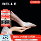 百麗（Belle）吉娜同款高跟鞋女商場(chǎng)款四季單鞋婚鞋BDAK3AQ6 浮光躍金-跟高8CM 37