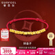 賽菲爾黃金轉運珠手鏈女硬金碎金子騏驥紅送女友新年禮物編紅繩約1.1克