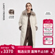 朗姿獺兔真毛毛領(lǐng)鵝絨服女氣質(zhì)秋冬季新款長(cháng)款加厚羽絨服外套大衣 灰白色2 L