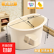 兒童浴盆塑料泡澡桶加厚可坐寶寶游泳桶家用嬰兒沐浴桶大號洗澡桶 奶白色小號浴桶（禮包款） 兒童浴桶