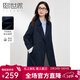 熙世界（sllsky）風(fēng)衣女中長(cháng)款2025春裝新款時(shí)尚修身寶藍色雙排扣英倫風(fēng)外套 寶藍色 S