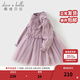 戴維貝拉（DAVE＆BELLA）女童毛衣連衣裙洋氣女寶寶網(wǎng)紗裙春裝新款兒童裙子童裝 灰紫色【現貨】 100 cm（建議身高90-100cm）