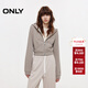 ONLY2025秋季新款酷感連帽雙向拉鏈正肩衛衣外套女|12539R005 HF1 巧克力色混紡 M