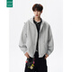 NYING美式連帽衛衣外套男士26春秋季新款潮牌cleanfit墊肩開(kāi)衫大碼寬松 灰色 XL （130-150斤）