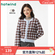 熱風(fēng)（Hotwind）冬季新款女士簡(jiǎn)約格紋針織開(kāi)衫通勤百搭低圓領(lǐng)毛衣上衣 37花格子 M