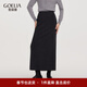 歌莉婭黑色羊毛半身裙女秋冬2025新款氣質(zhì)高腰毛織長(cháng)裙1ESL2G510 48B深灰 S