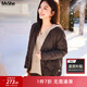 MsShe菱格輕薄羽絨服加大碼女裝秋冬裝胖mm高端短款外套女士200斤 拿鐵色現貨 3XL