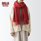 MUJI MUJI 羊毛編織 能護膝的 大號披肩 圍巾 圍脖 DDD04A3A 紅色