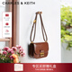CHARLES&KEITH金屬扣翻蓋復古豆腐包單肩包包女包生日新年禮物CK2-80782444 Dark Brown深棕色 M