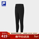 FILA 斐樂(lè )官方女士針織打底褲春季新款健身運動(dòng)緊身褲瑜伽褲 深黑-BK M 165/66A/M