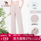 駱駝（CAMEL）休閑褲女款春季衛褲瑜伽健身褲透氣顯高寬松直筒褲針織運動(dòng)褲 S