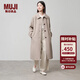 MUJI女式羊毛混立領(lǐng)大衣毛呢大衣外套中長(cháng)款女款冬季外套女裝BD0Z6A4A 淺米色 L (165/88A)