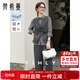 梵希蔓都市通勤風(fēng)套裝女秋季新款馬甲條紋襯衫長(cháng)褲三件套 灰色 L