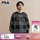 FILA 斐樂(lè )官方男裝編織衫2026春新款時(shí)尚舒適棋盤(pán)格新年紅色套頭毛衣 正黑色-BK XL 180/100A/XL