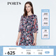 PORTS寶姿  春夏新品女裝優(yōu)雅印花系帶連衣裙A字裙LN8D134HPP027 黑色印花 M (6)