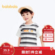 巴拉巴拉男童短袖T恤夏條紋上衣印花假兩件201224117116