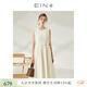 EIN【法式茶歇】EIN言秋季文藝復古優(yōu)雅收腰女背心連衣裙 淺杏 M