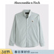 Abercrombie & Fitch【牛津襯衫】經(jīng)典小麋鹿圖案男裝25春夏美式長(cháng)袖襯衫125-5083 灰綠色 2XL (185/124A)尺碼偏大