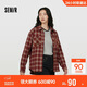 森馬（Semir）長(cháng)袖襯衫女春季中長(cháng)款oversize翻領(lǐng)落肩格紋女生襯衣101125105007