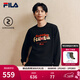 FILA馬上起飛抓馬衛衣斐樂(lè )男女情侶款馬年新年紅色套頭衛衣2026春新款 正黑色-BK XL 180/100A/XL