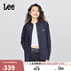 Lee25秋冬新品標準版型翻領(lǐng)刺繡小Logo女長(cháng)袖牛仔襯衫 深藍色  M