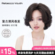 瑞貝卡（Rebecca）假發(fā)女全真人發(fā)三七分劉海短卷發(fā)全頭套復古港風(fēng)整頂假發(fā)頭套 深咖色 短發(fā) 25cm 港風(fēng)短卷發(fā)