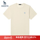 哈吉斯（HAZZYS）男裝 【薄荷曼波風(fēng)】夏款刺繡凈色圓領(lǐng)短袖T恤衫ASTZE03BE65 米黃色OW M (170/92A 46)
