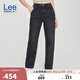 Lee商場(chǎng)同款25新品429中腰直腳黑灰色女牛仔褲潮流