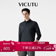 威可多（VICUTU）男士商務(wù)襯衫領(lǐng)長(cháng)袖T恤VEW24161012 深藍 175/96B