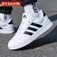 阿迪達斯（adidas）男鞋 2026春秋季新款休閑鞋輕便減震鞋子白色潮流透氣運動(dòng)鞋板鞋 經(jīng)典黑色三條紋小白鞋-主推款 41 (255mm)