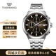 天王（TIAN WANG）多功能手表男潮流石英鋼帶夜光防水表凱旋系列情人節禮物31291 追風(fēng)棕GS31291S.4D.S.C