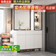 滿(mǎn)門(mén)紅入戶(hù)玄關(guān)柜鞋柜純實(shí)木一體客廳隔斷柜玻璃屏風(fēng)柜家用進(jìn)門(mén)酒柜靠墻 暖白色【右柜】100*32*200cm