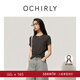 歐時(shí)力OCHIRLY 收褶圓領(lǐng)短袖t恤女上衣修身顯瘦2025年夏季新款 碳灰 S