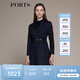 PORTS寶姿秋冬新品女裝Logo金絲格紋連衣裙LM9N032LCF055 丈青色格子 XS (2)